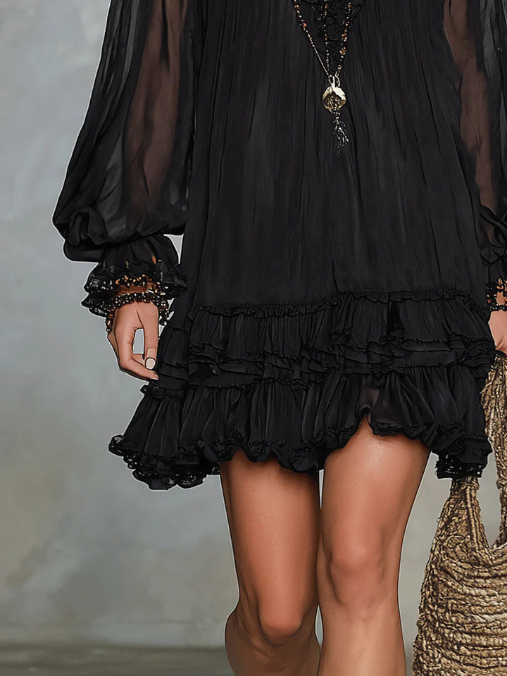 Evangeline | Ruffle Detail Mini Dress