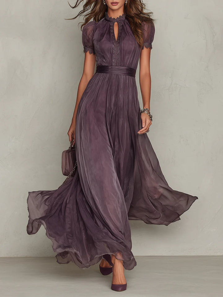 Emma | Long Purple Keyhole Gown