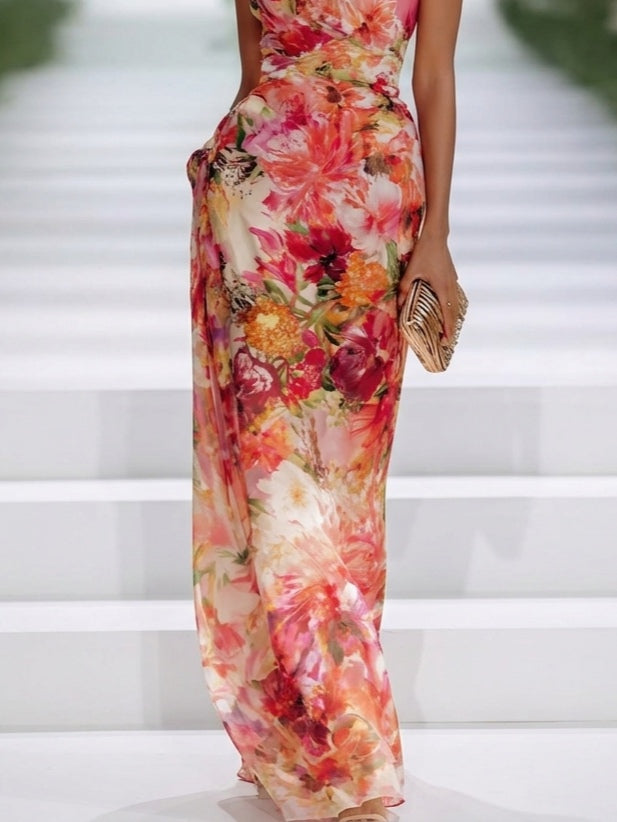 Cosima | Floral Halter Neck Maxi Dress
