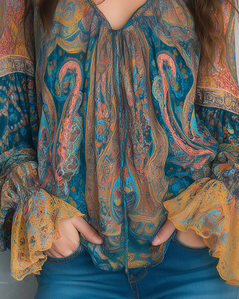 Sorella | Breathable Bohemian Flared Sleeve Blouse