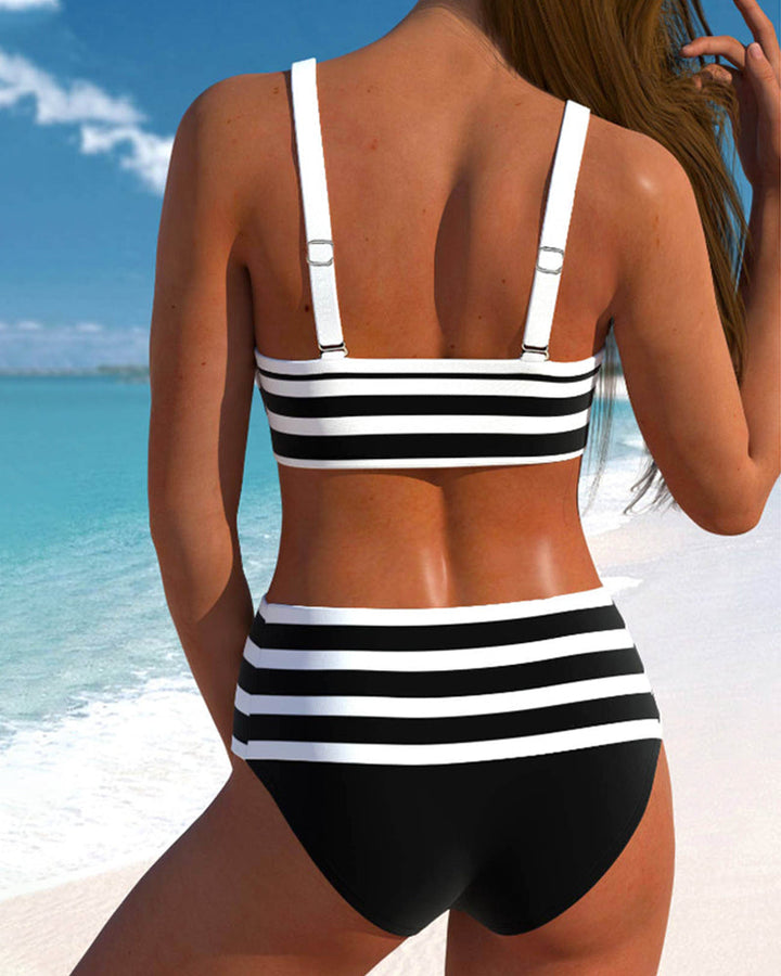 Matilda | Striped High-Waisted Bikini