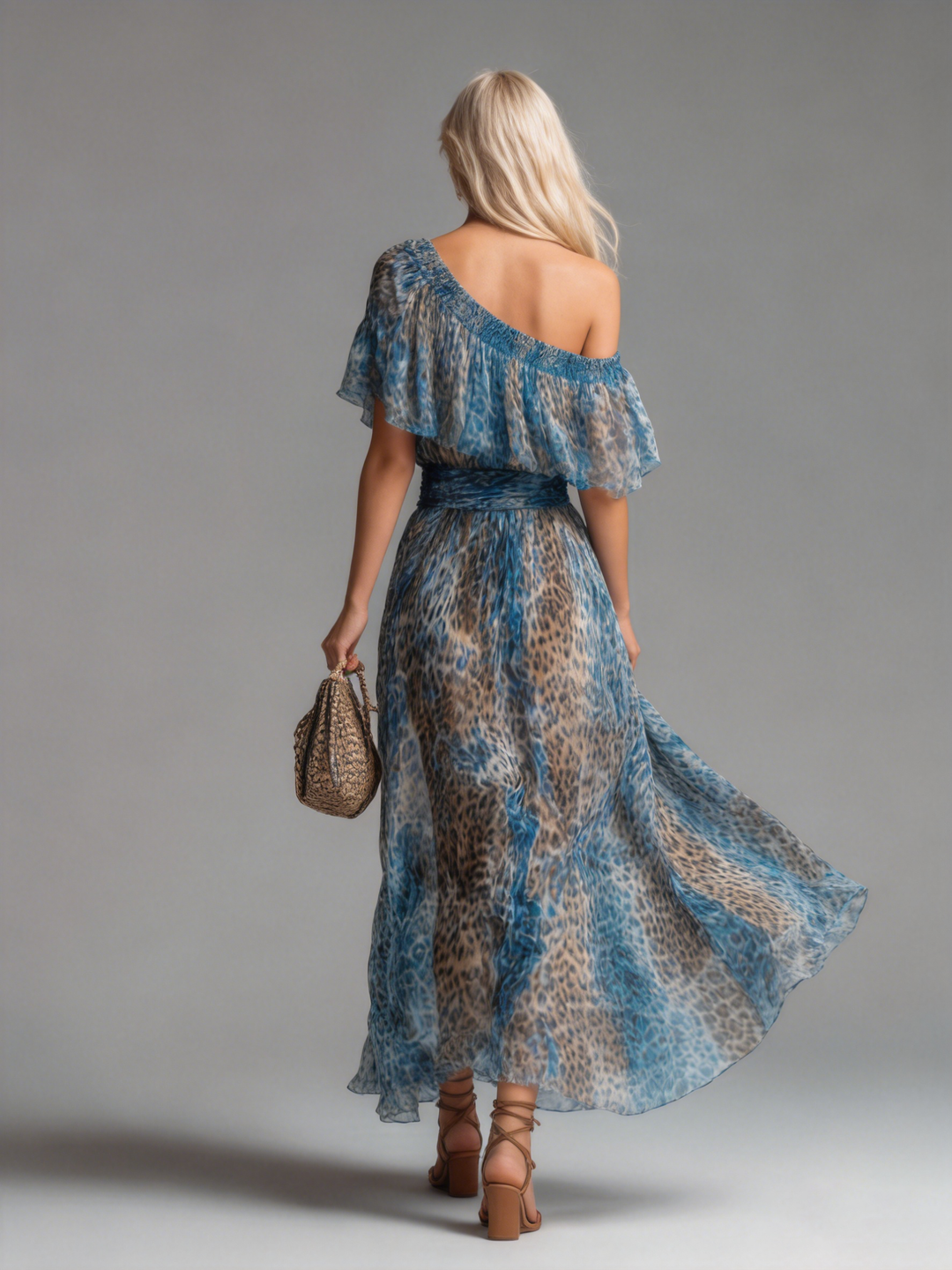 Lisa | Off-Shoulder Long Leopard Dress