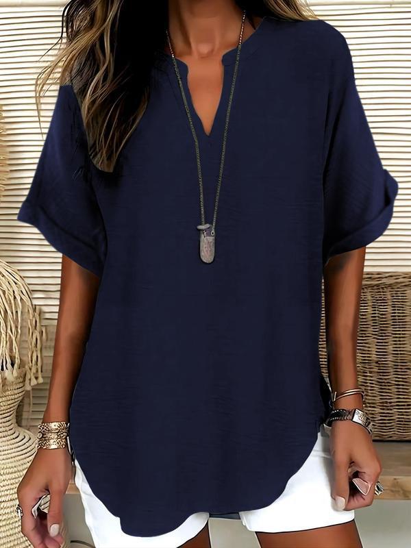 Juliet | Soft-Touch Notched-Neck Blouse