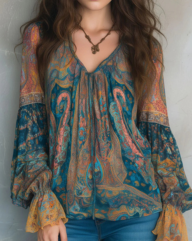 Sorella | Breathable Bohemian Flared Sleeve Blouse