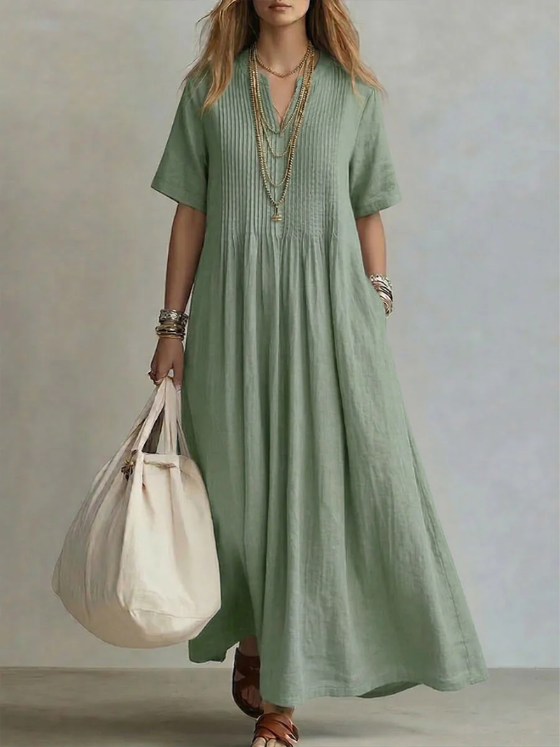 Hermione | Flowing Pleated Maxi Dress