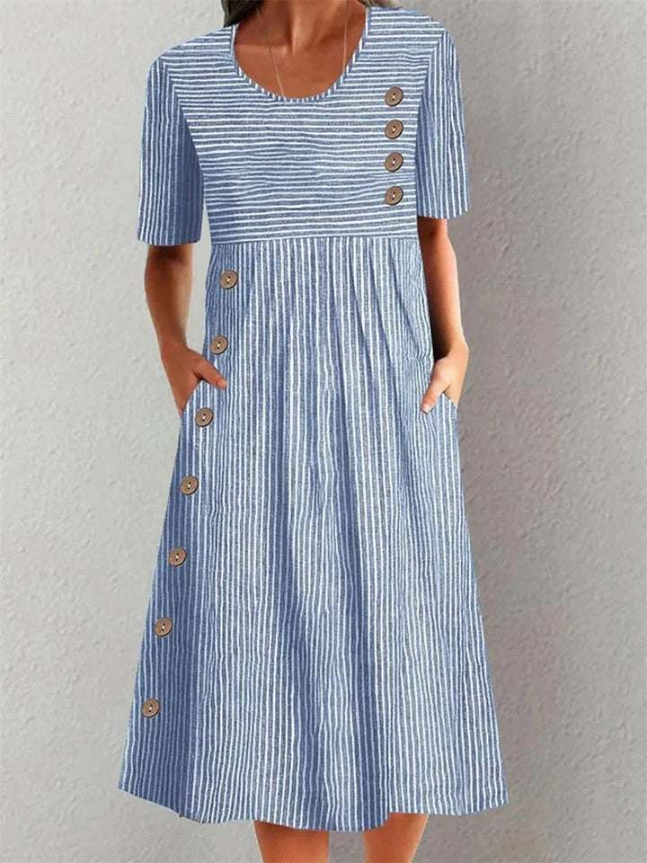 Eleanora | Flattering Striped Midi Dress