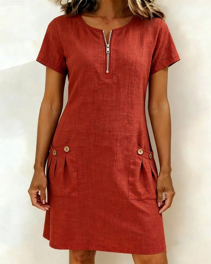 Sharon | Casual Zip Pocket Dress