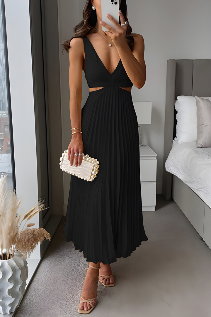 Aurelie | Pleated Cut Out Occasion Dress