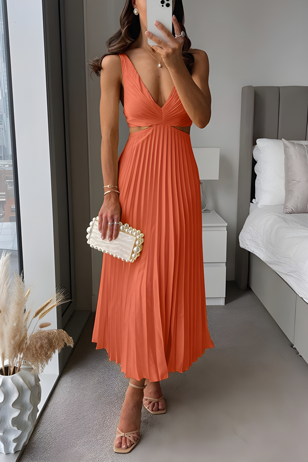 Aurelie | Pleated Cut Out Occasion Dress