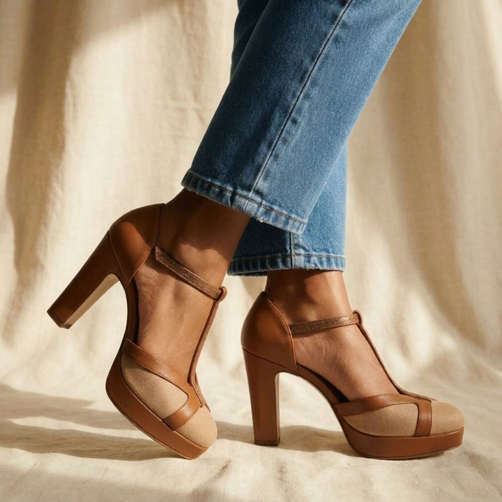 Maelyne | Retro Strappy Block Heel Pumps