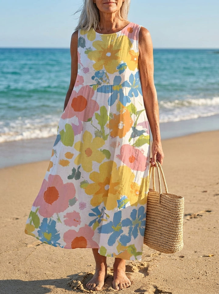 Maja | Pastel Floral Midi Dress