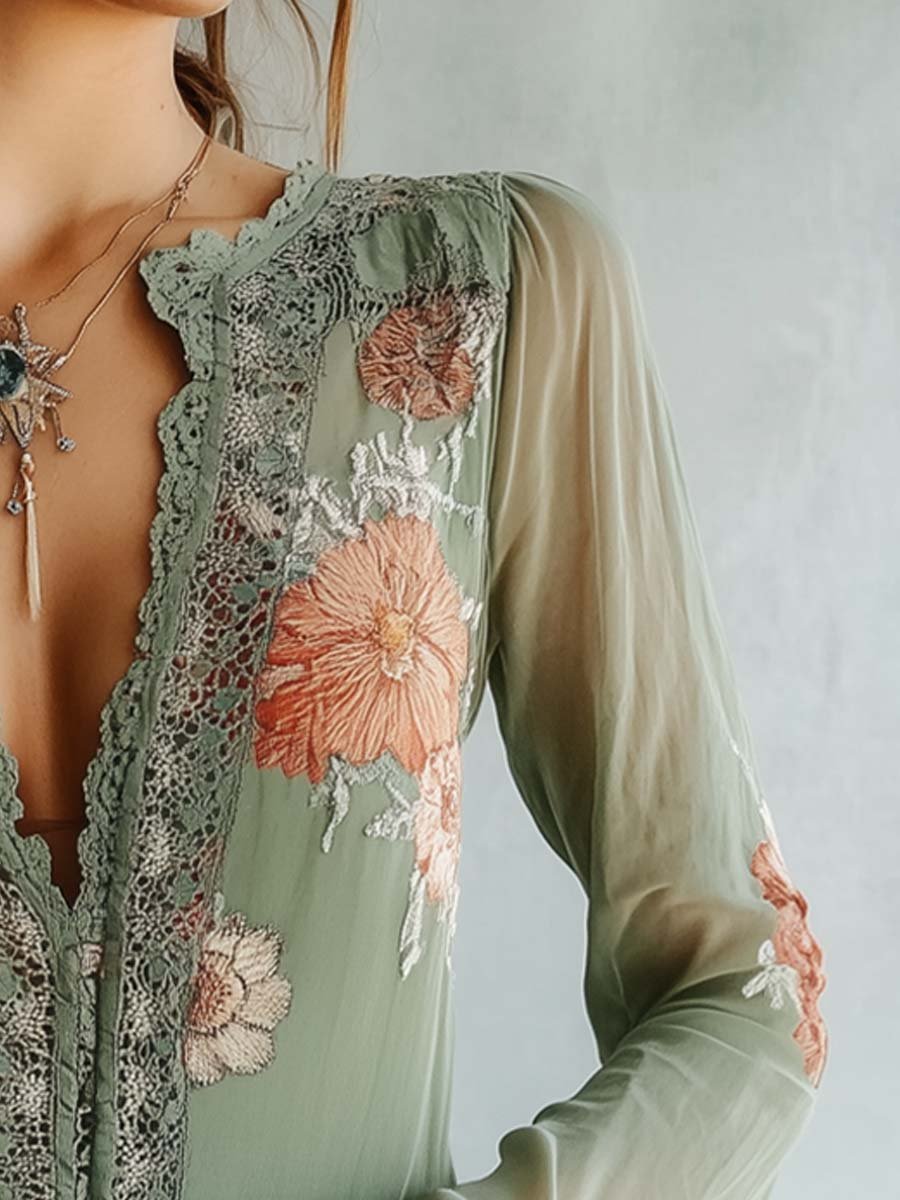 Clarissa | Bohemian Floral Lace Blouse