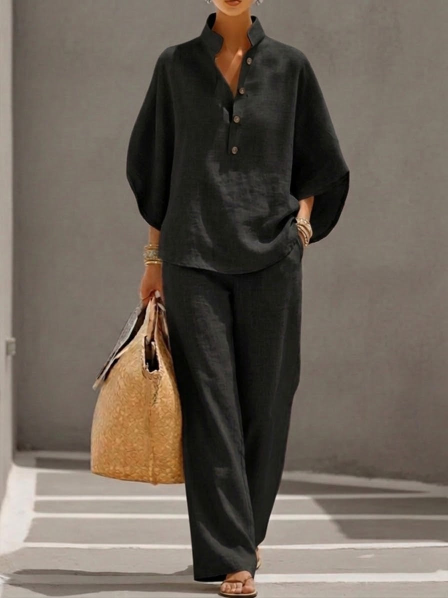 Clara | Flattering Wide-Leg Two-Piece Set