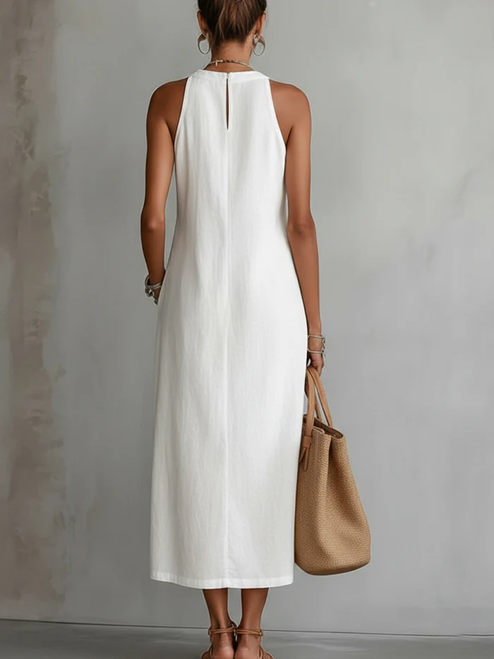 Mona | Midi Mandarin-Collar Dress