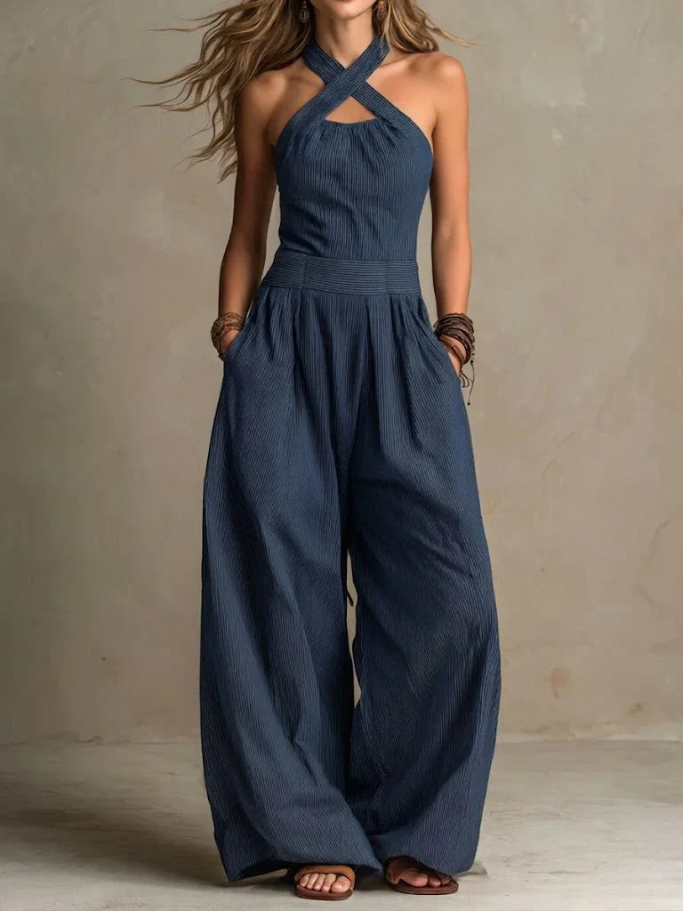 Allegra | Elegant Cross Neck Jumpsuit